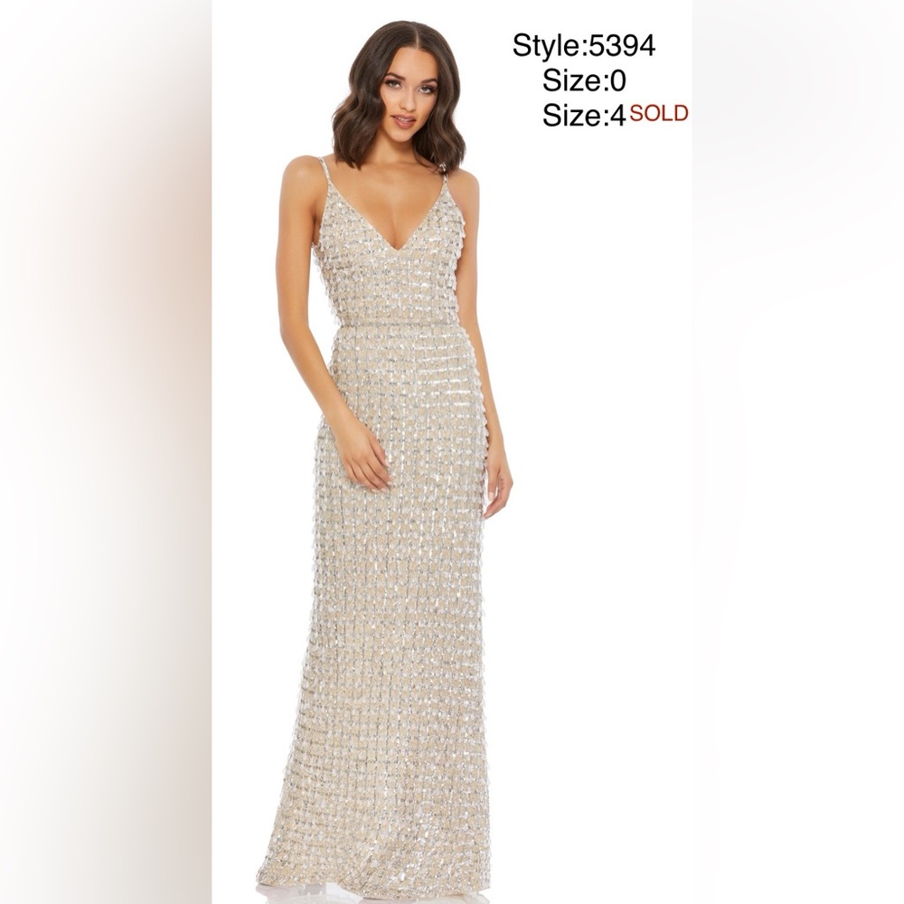 Geometric embellished crystal drop v neck long gown “the Chandelier dress”